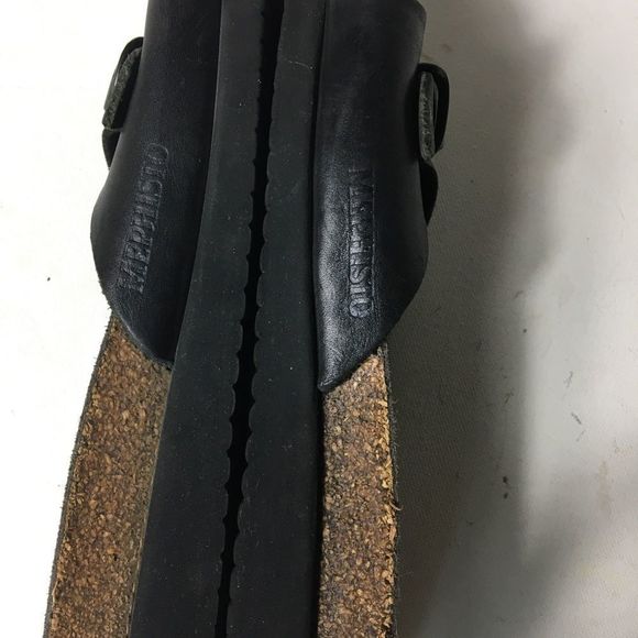 Mephisto Comfort Black Leather One Strap Buckle Slide Sandals Size 40 – 9.5/10 - Picture 7 of 11